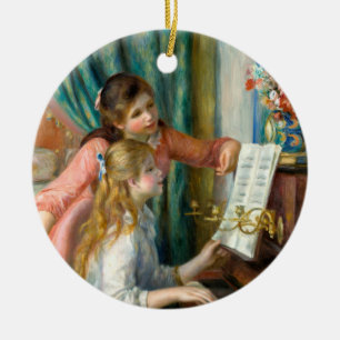 Renoir Two Girls at the Piano Print Music Fine Art Ceramic Tree Decoration