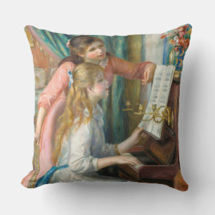 Renoir Two Girls at the Piano Print Music Fine Art Cushion