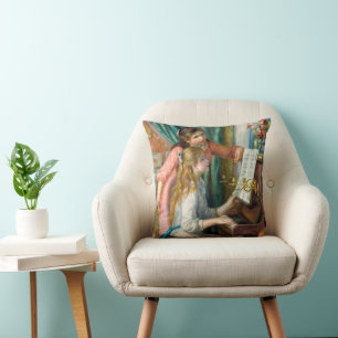 Renoir Two Girls at the Piano Print Music Fine Art Cushion