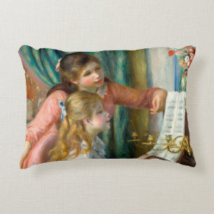 Renoir Two Girls at the Piano Print Music Fine Art Decorative Cushion