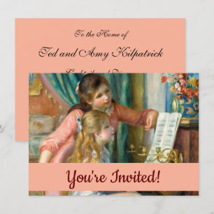 Renoir Two Girls at the Piano Print Music Fine Art Invitation