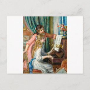 Renoir Two Girls at the Piano Print Music Fine Art Postcard