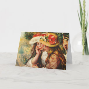 Renoir Two Girls Reading in the Garden Card