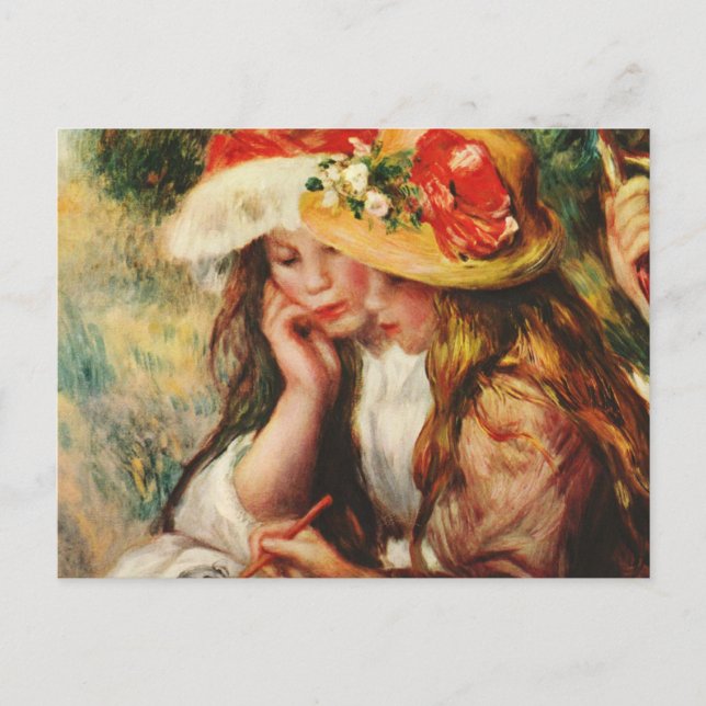 Renoir Two Girls Reading in the Garden Postcard (Front)