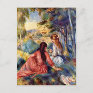 Renoir: Two Girls Sitting in Grass Postcard