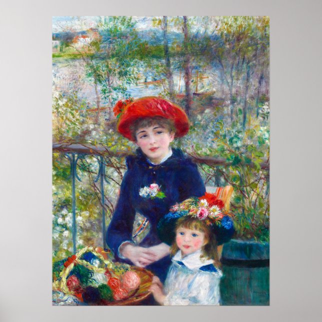 Renoir Two Sisters Fine Art Painting Restored Poster (Front)