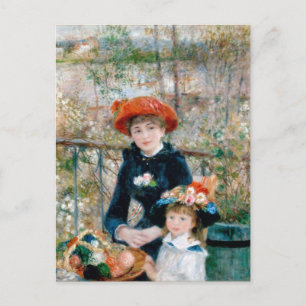 Renoir Two Sisters on Terrace Vintage Fine Art Postcard