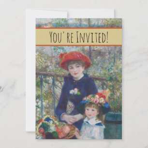 Renoir Two Sisters Terrace French Impressionism Invitation