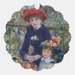 Renoir Two Sisters Terrace French Impressionism  Tree Decoration Card