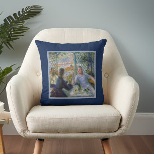 Renoir Vintage Art - Lunch at Restaurant Fournaise Cushion