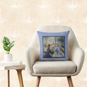 Renoir Vintage Art - Lunch at Restaurant Fournaise Cushion