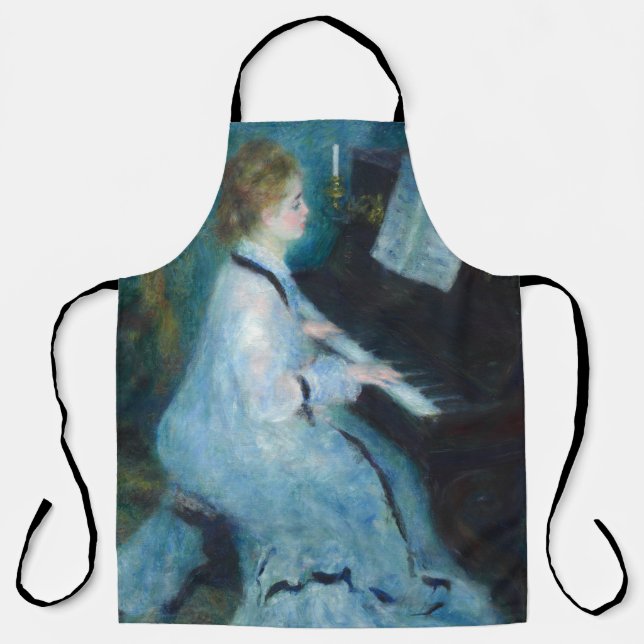 Renoir Woman at the Piano Vintage Impressionist  Apron (Front)
