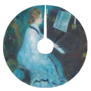Renoir Woman at the Piano Vintage Impressionist  Brushed Polyester Tree Skirt