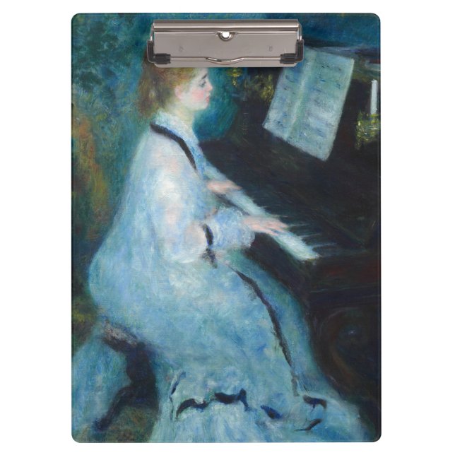 Renoir Woman at the Piano Vintage Impressionist  Clipboard (Front)