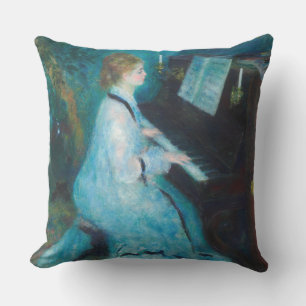 Renoir Woman at the Piano Vintage Impressionist  Cushion