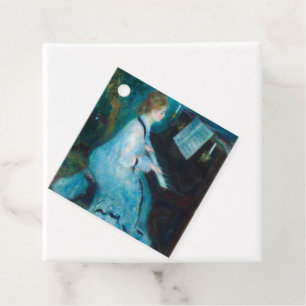 Renoir Woman at the Piano Vintage Impressionist Favour Tags