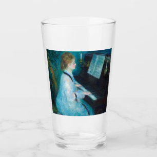 Renoir Woman at the Piano Vintage Impressionist  Glass
