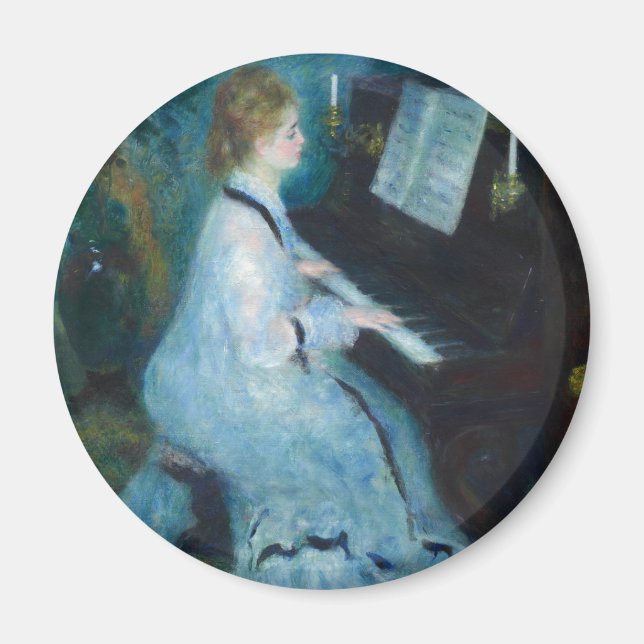 Renoir Woman at the Piano Vintage Impressionist  Magnet (Front)