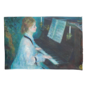 Renoir Woman at the Piano Vintage Impressionist  Pillowcase