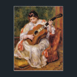 Renoir - Woman Playing the Guitar, Postcard<br><div class="desc">Woman Playing the Guitar,  famous painting by Pierre-Auguste Renoir,  1896.</div>