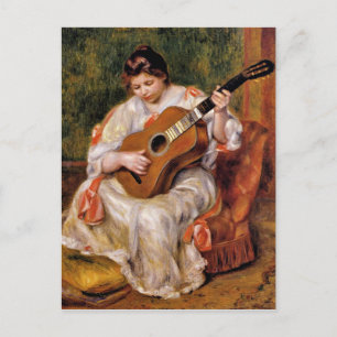 Renoir - Woman Playing the Guitar, Postcard
