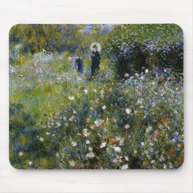 Renoir Woman with Parasol in Garden Fine Art Mouse Pad (Front)