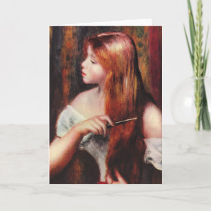 Renoir Young Girl Combing Her Hair Greeting Card