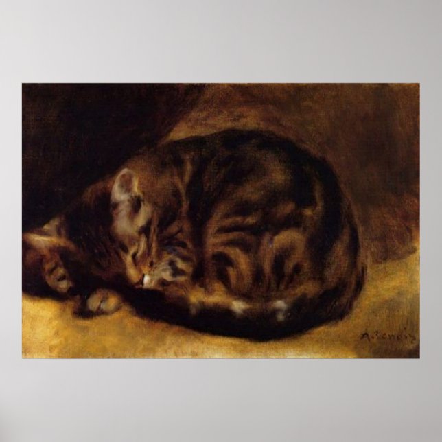 Renoir's A Sleeping Cat Poster (Front)