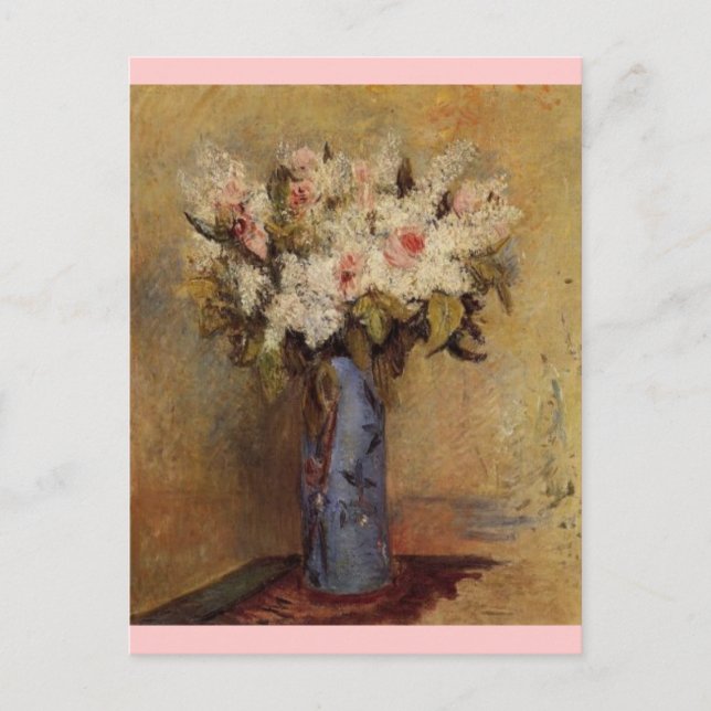 Renoir's A Vase of Lilacs and Roses Postcard (Front)