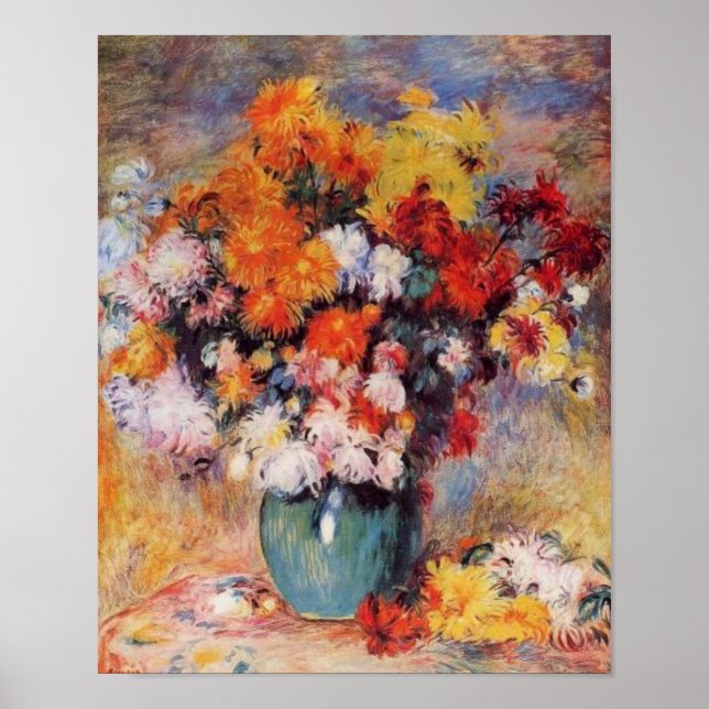 Renoir's A Vase of Tulips and Anemones Poster (Front)