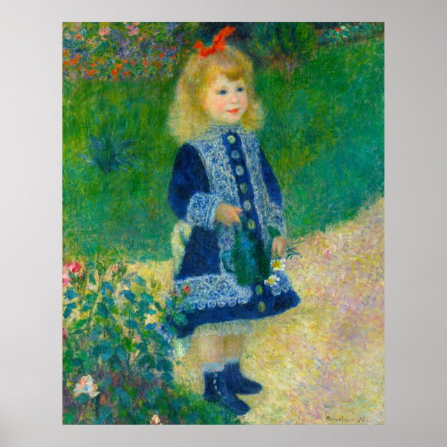 Renoir's Little Girl in Blue with Watering Can Poster (Front)