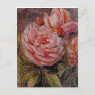Renoir's Roses in a Vase Still Life Postcard