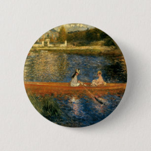Renoir's The Seine at Asnières (The Skiff) ca 1879 6 Cm Round Badge