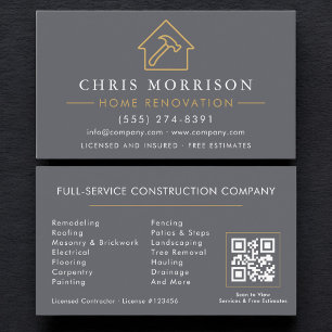 Renovation Contractor QR Business Card