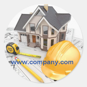 Renovation Home Remodeling Contractor Construction Classic Round Sticker