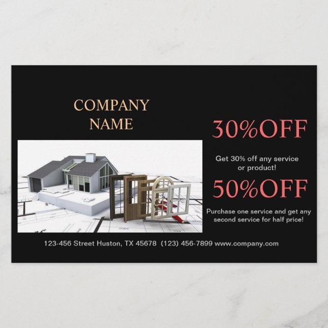 Renovation Home Remodeling Contractor Construction Flyer (Front)