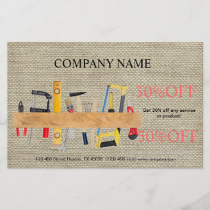 Renovation Tools Handyman Carpentry Construction Flyer