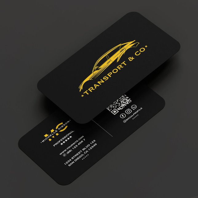Rent a Car Driver Chauffeur Black Yellow Retro Business Card (Rent a Car Driver Chauffeur Black Yellow Retro Business Card
)