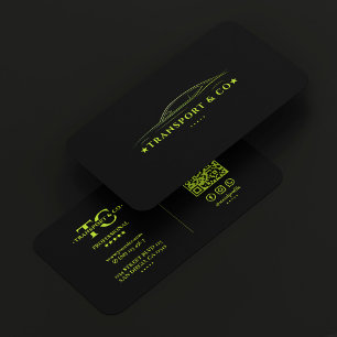 Rent a Car Transport Cab Driver Black Green Business Card