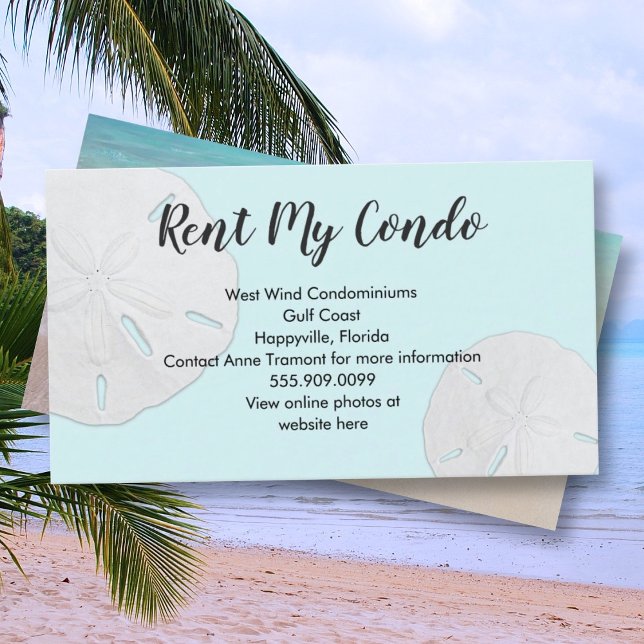 Rent My Condo Sand Dollars Business Card (Creator Uploaded)