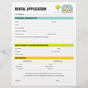 Rental Application Form Template Landlords Tenants