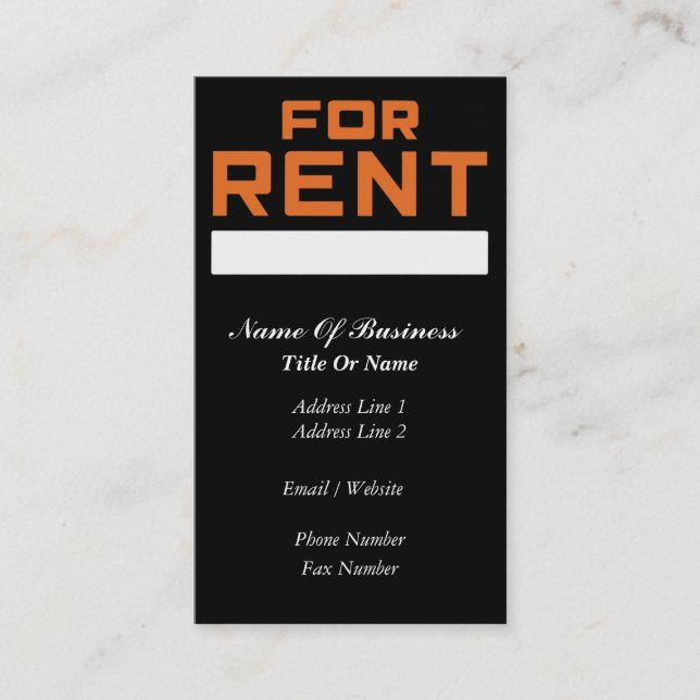 Rental Business Card (Front)