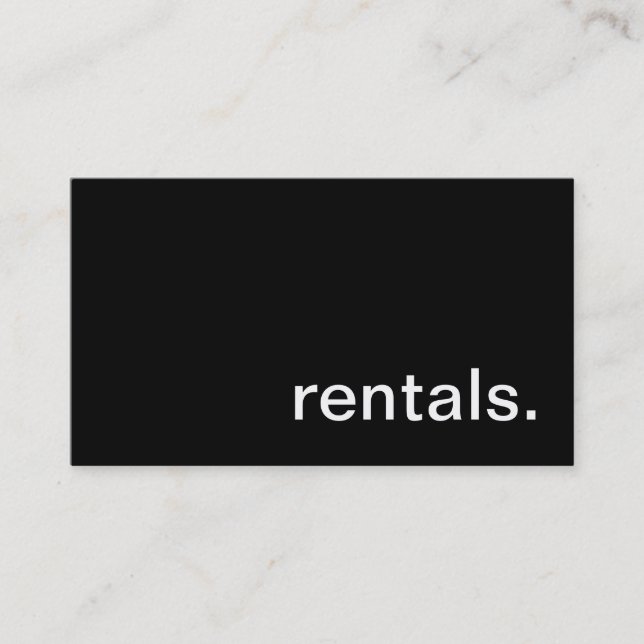 Rental Business Card (Front)