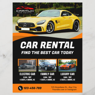 Rental Car Premium Professional Modern Flyer