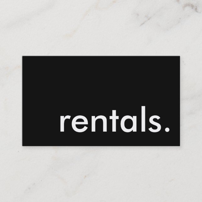 rentals. business card (Front)