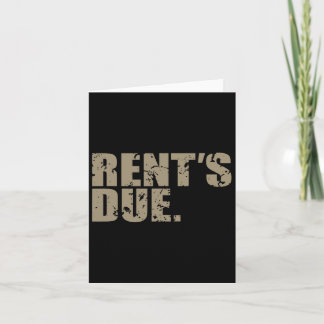 Rent's Due Work Hard Bodybuilder Weightlifting Dis Card