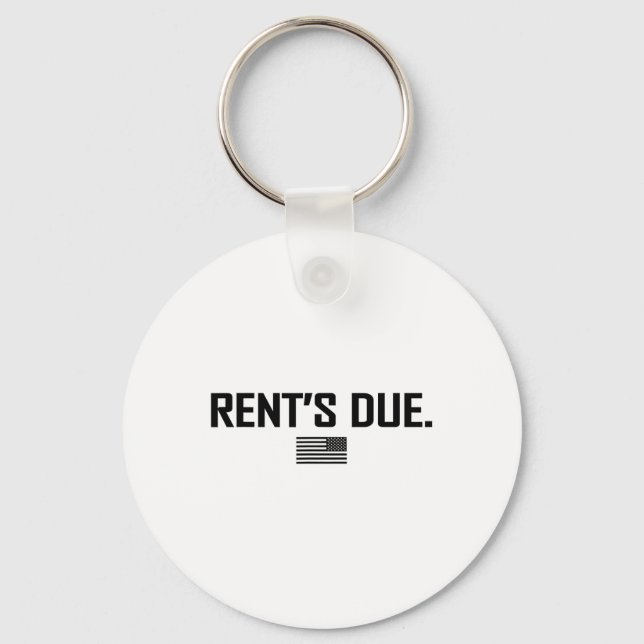 Rent's Due Work Hard Bodybuilder Weightlifting Tee Key Ring (Front)