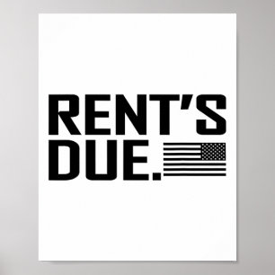 Rent's Due Work Hard Bodybuilder Weightlifting Tee Poster