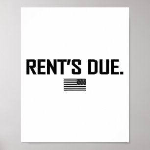 Rent's Due Work Hard Bodybuilder Weightlifting Tee Poster