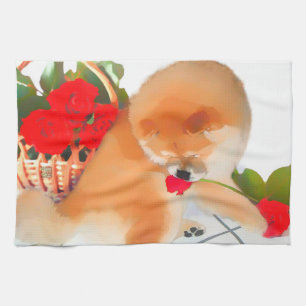 RENY heARTdog chow kitchen towel